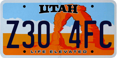 UT license plate Z304FC