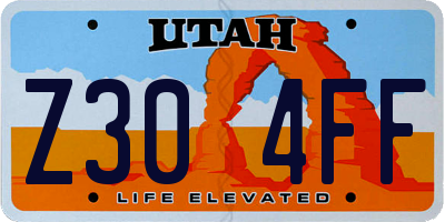 UT license plate Z304FF
