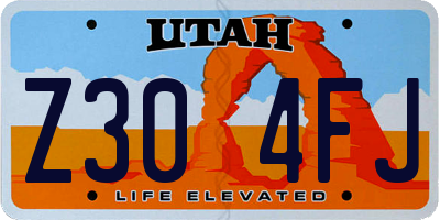 UT license plate Z304FJ