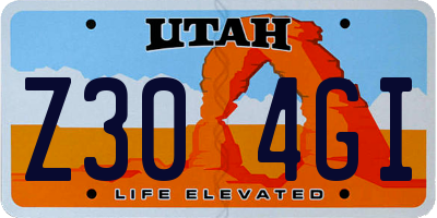 UT license plate Z304GI