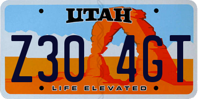 UT license plate Z304GT