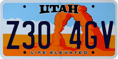 UT license plate Z304GV