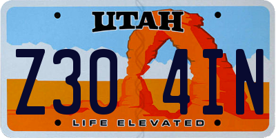 UT license plate Z304IN