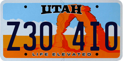 UT license plate Z304IO