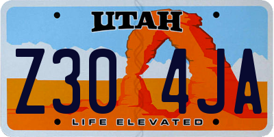 UT license plate Z304JA