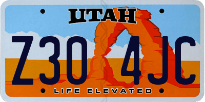 UT license plate Z304JC