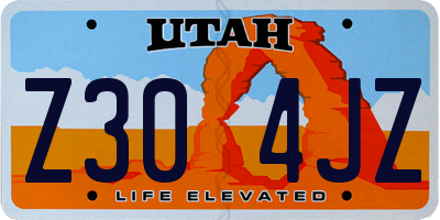 UT license plate Z304JZ