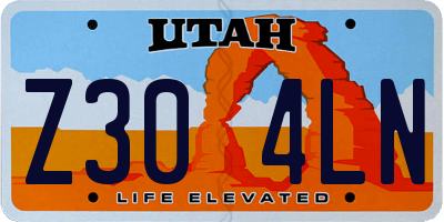 UT license plate Z304LN