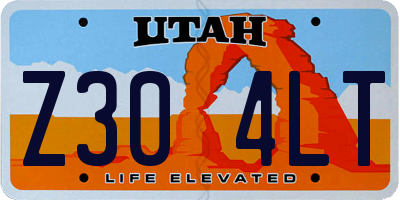 UT license plate Z304LT