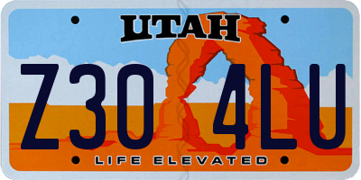 UT license plate Z304LU
