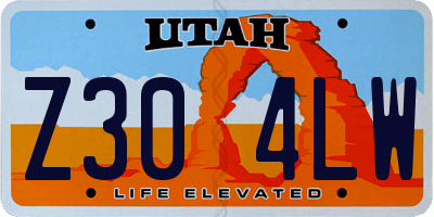 UT license plate Z304LW