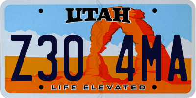 UT license plate Z304MA