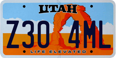 UT license plate Z304ML