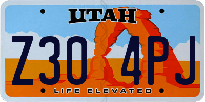 UT license plate Z304PJ