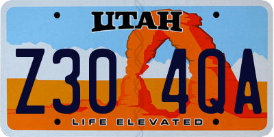 UT license plate Z304QA