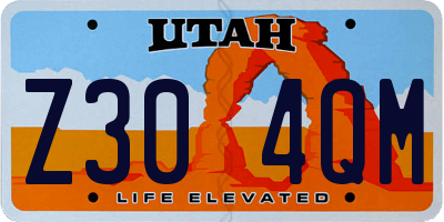 UT license plate Z304QM