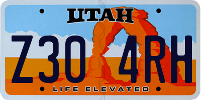 UT license plate Z304RH