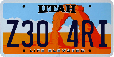 UT license plate Z304RI