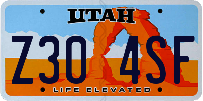 UT license plate Z304SF