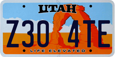 UT license plate Z304TE