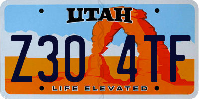 UT license plate Z304TF