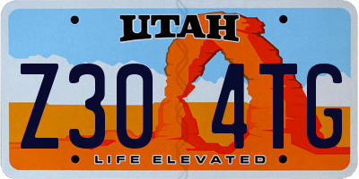 UT license plate Z304TG