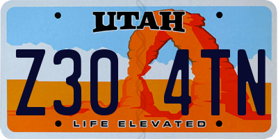 UT license plate Z304TN