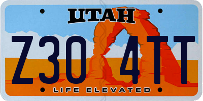 UT license plate Z304TT
