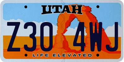 UT license plate Z304WJ