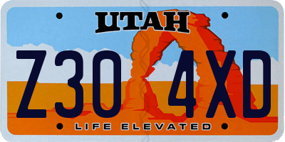 UT license plate Z304XD