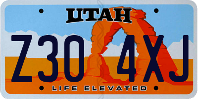 UT license plate Z304XJ