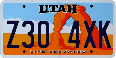 UT license plate Z304XK