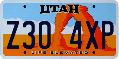 UT license plate Z304XP