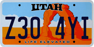 UT license plate Z304YI