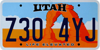 UT license plate Z304YJ