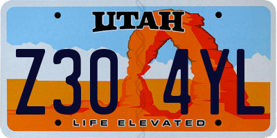 UT license plate Z304YL