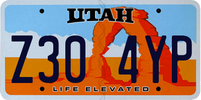 UT license plate Z304YP