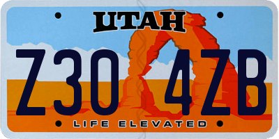 UT license plate Z304ZB