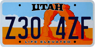 UT license plate Z304ZF