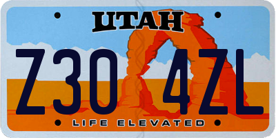UT license plate Z304ZL