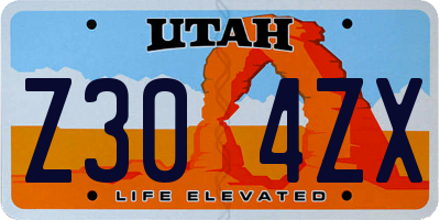 UT license plate Z304ZX
