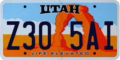 UT license plate Z305AI