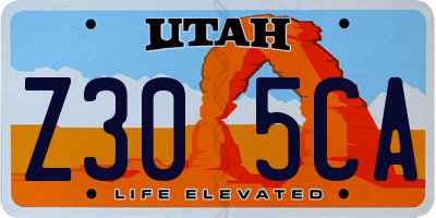 UT license plate Z305CA