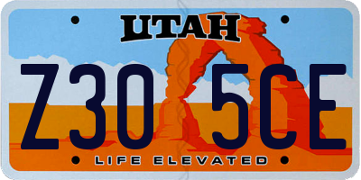 UT license plate Z305CE