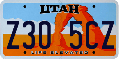 UT license plate Z305CZ