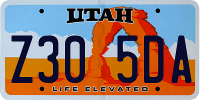 UT license plate Z305DA