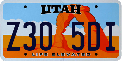 UT license plate Z305DI