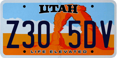UT license plate Z305DV