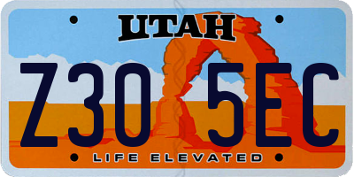 UT license plate Z305EC