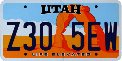 UT license plate Z305EW